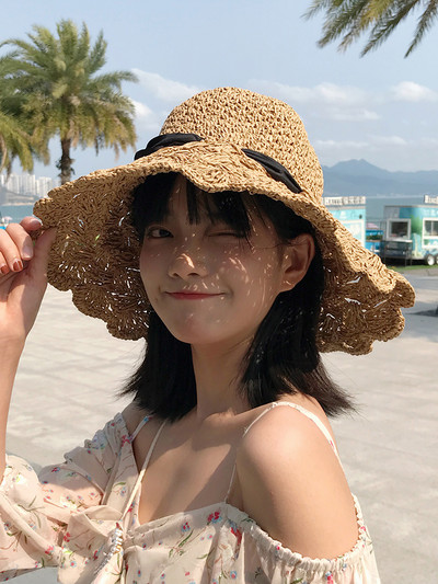 Γυναικείο καπέλο με κορδέλα κατάλληλο για παραλία