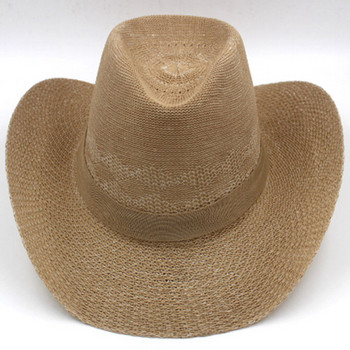 Мъжка сламена шапка с широка периферия