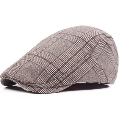 Καρό καπέλο με γείσο για άντρες