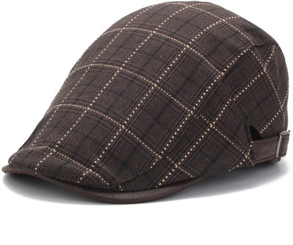 Καρό καπέλο με γείσο για άντρες