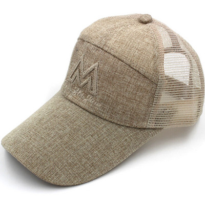 Ανδρικό καλοκαιρινό διχτυωτό καπέλο με γείσο και έμβλημα