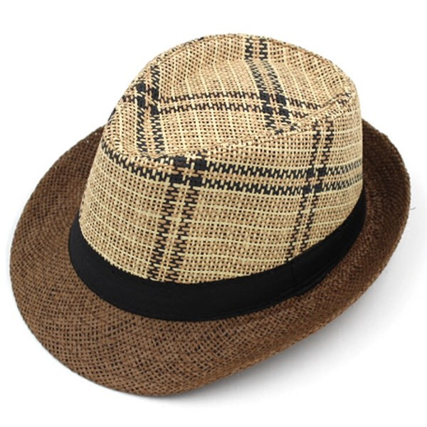 Αντηλιακό ανδρικό ψάθινο καπέλο με μεγάλη περιφέρια