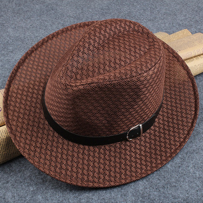 Casual ψάθινο καπέλο με μεγάλη περιφέρια