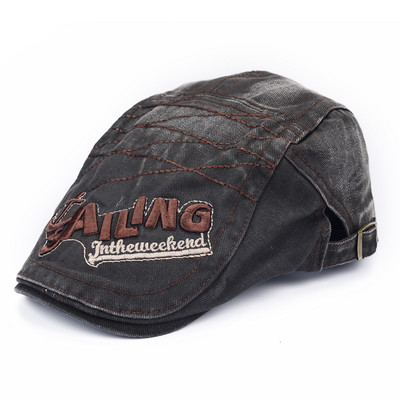 Νέο ανδρικό τζιν καπέλο με κεντητική επιγραφή