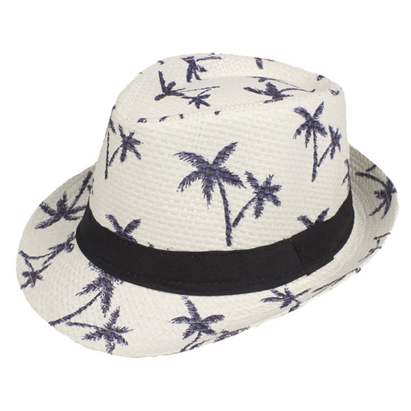 Ψάθινο καπέλο παραλίας με στάμπα
