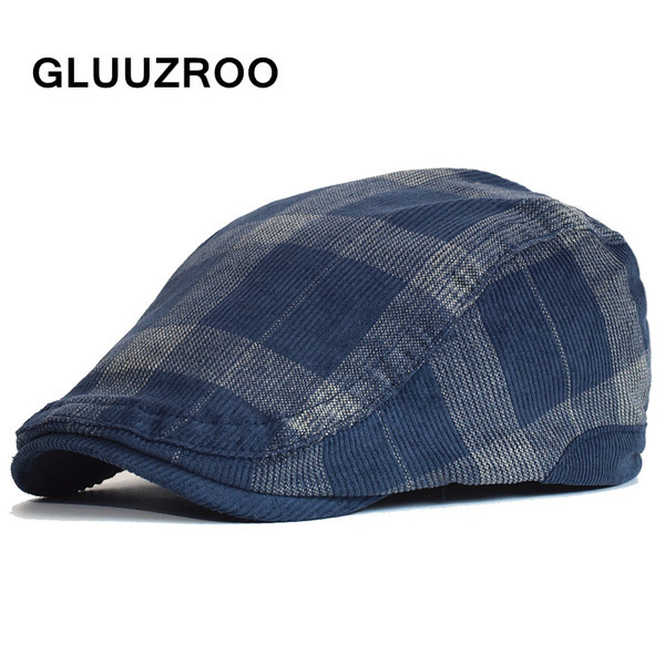 Καρό ανδρικό καπέλο μπερέ