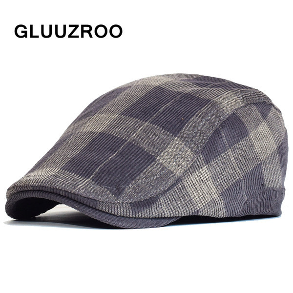 Καρό ανδρικό καπέλο μπερέ