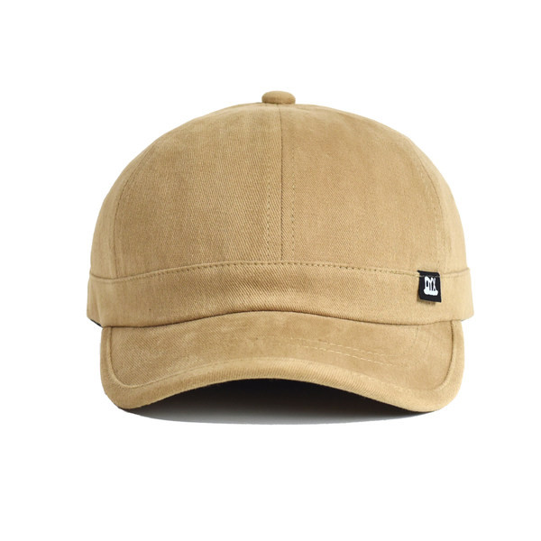 Ανδρικό υφασμάτινο καπέλο με γείσο σε μπεζ χρώμα