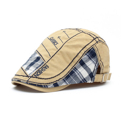 Χρωματιστό ανδρικό καπέλο με κέντημα - τύπου μπερέ