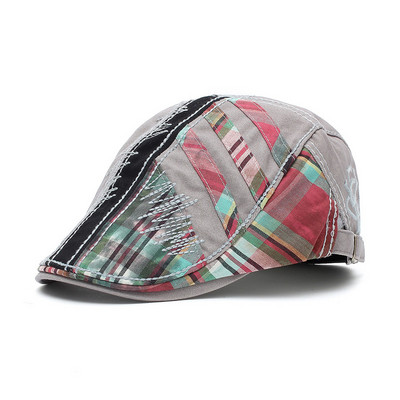 Χρωματιστό ανδρικό καπέλο με κέντημα - τύπου μπερέ