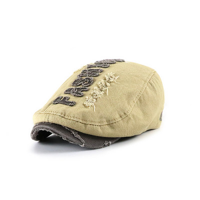 Υφασμάτινο καπέλο τύπου μπερέ με σκισμένο εφέ