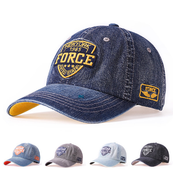 Ανδρικό τζιν καπέλο με κέντημα