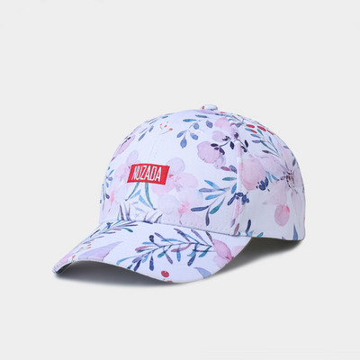 Ανδρικό καπέλο με γείσο με κεντημένη επιγραφή και φλοράλ μοτίβα