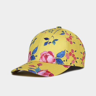 Ανδρικό καπέλο με γείσο με κεντημένη επιγραφή και φλοράλ μοτίβα