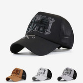 Ανδρικό καπέλο μπέιζμπολ με κεντητή επιγραφή και διχτυωτό μέρος