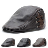 Ανδρικό έκο δερμάτινο καπέλο μπερέ με μεταλλικά στοιχεία