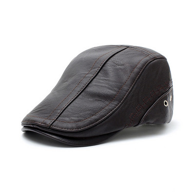 Ανδρικό έκο δερμάτινο καπέλο μπερέ με μεταλλικά στοιχεία