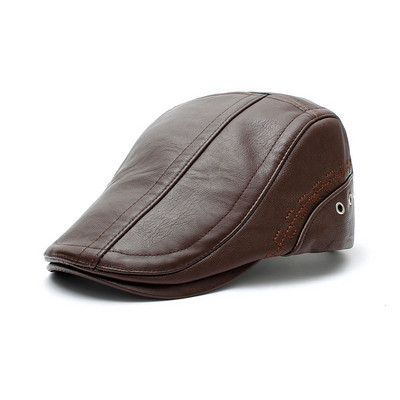 Ανδρικό έκο δερμάτινο καπέλο μπερέ με μεταλλικά στοιχεία