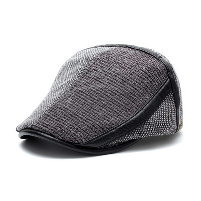 Ανδρικό έκο δερμάτινο καπέλο μπερέ με μεταλλικά στοιχεία