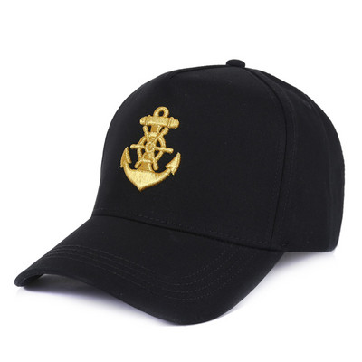 Ανδρικό καπέλο μπέιζμπολ σε μαύρο χρώμα με κέντημα