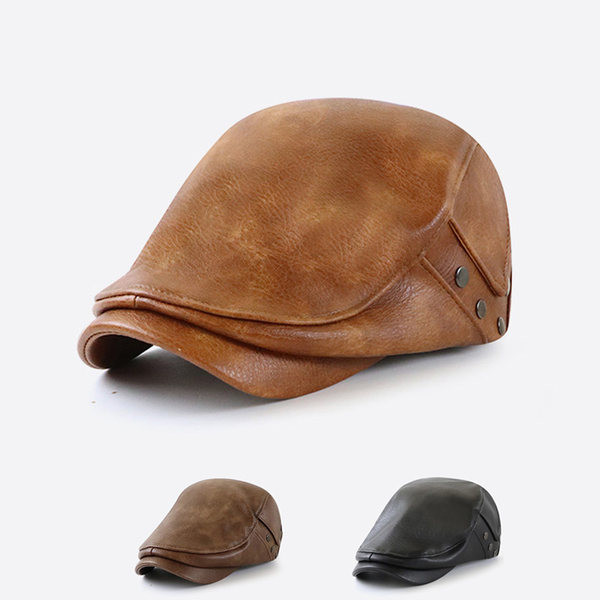 Ανδρικό καπέλο από οικολογικό δέρμα τύπου τραγιάσκα