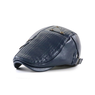 Μοντέρνο ανδρικό δερμάτινο καπέλο τύπου μπερέ