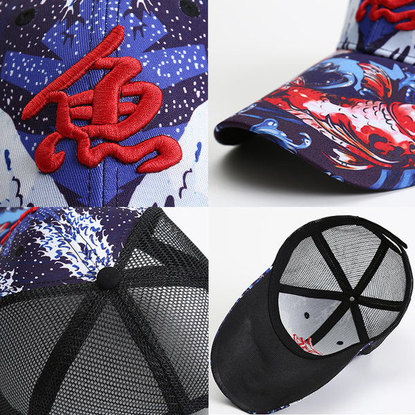 Ανδρικό casual καλοκαιρινό καπέλο με απλικέ χρώματος