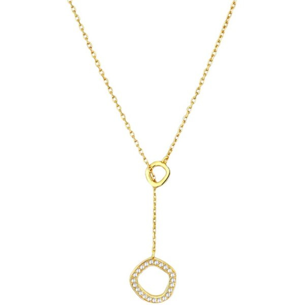 Moderan ženski tanki lančić s privjeskom s kamenčićima