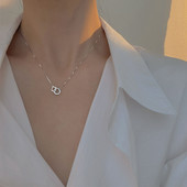 Νέο μοντέλο λεπτή γυναικεία αλυσίδα με μενταγιόν - ασημί χρώμα