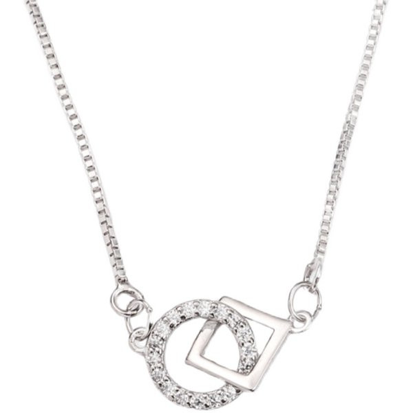 Νέο μοντέλο λεπτή γυναικεία αλυσίδα με μενταγιόν - ασημί χρώμα