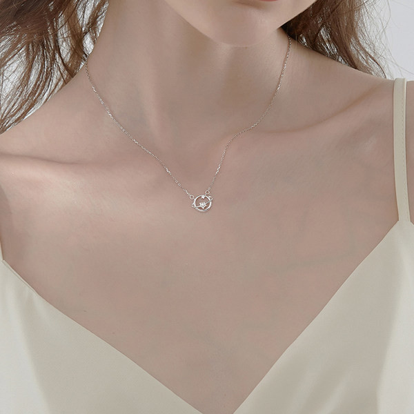 Κομψό γυναικείο κολιέ σε ασημί χρώμα