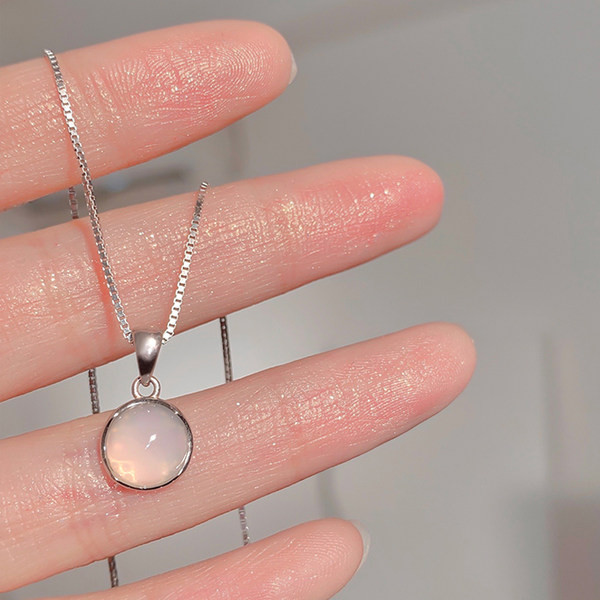 Γυναικείο κολιέ με πέτρα σε δύο χρώματα