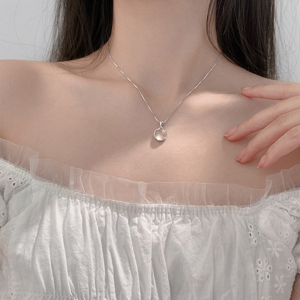 Γυναικείο κολιέ με πέτρα σε δύο χρώματα