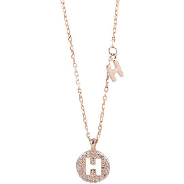 Moteriška grandinėlė su sidabro arba aukso spalvos raide