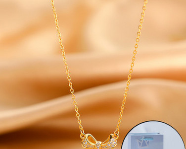 Γυναικείο ντελικάτο κολιέ με κορδέλα και διακοσμητικές πέτρες