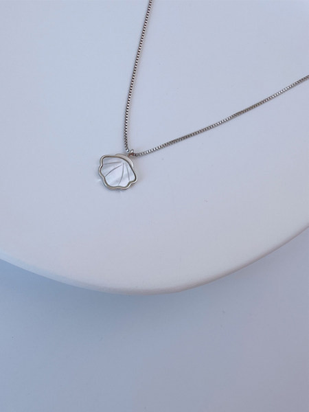 Λεπτό κολιέ με μενταγιόν σε ασημί χρώμα