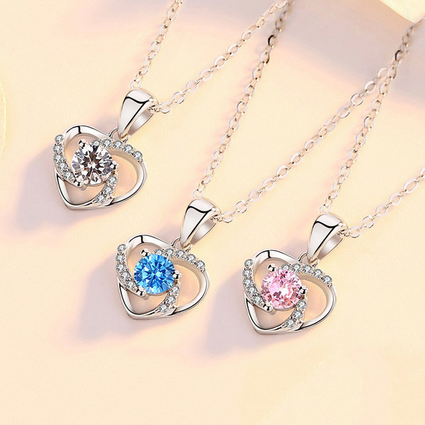 Stiilne naiste kaelakee värvilise kiviga