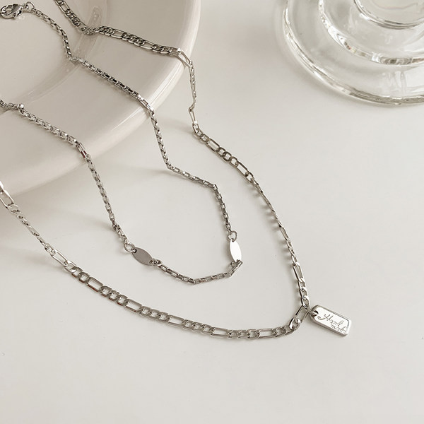 Γυναικεία αλυσίδα δύο σειρών σε ασημί χρώμα