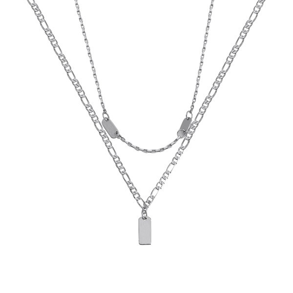 Γυναικεία αλυσίδα δύο σειρών σε ασημί χρώμα