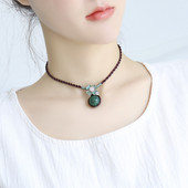 Γυναικείο ρετρό κολιέ με μενταγιόν