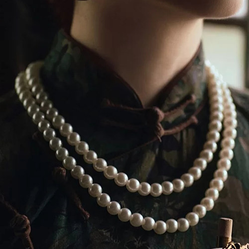 Διπλό γυναικείο κολιέ με πέρλες