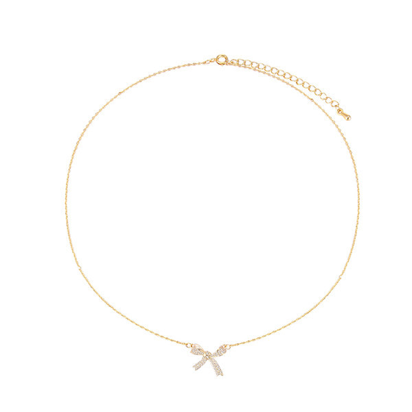 Λεπτό κολιέ με κορδέλα και διακοσμητικές πέτρες για γυναίκες