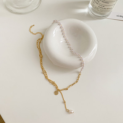 Γυναικείο κολιέ με πέρλες και γοργόνα