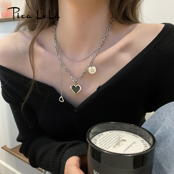 Κομψό γυναικείο κολιέ με μενταγιόν καρδιά