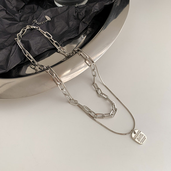 Igapäevane naiste kaherealine ripatsiga kaelakee