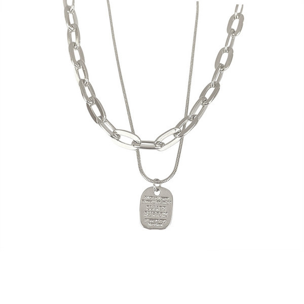 Igapäevane naiste kaherealine ripatsiga kaelakee