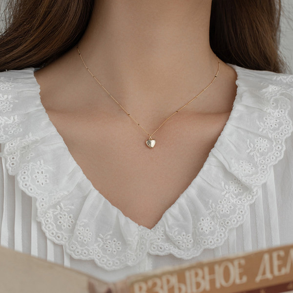 Γυναικείο ασημένιο κολιέ με μενταγιόν καρδιά