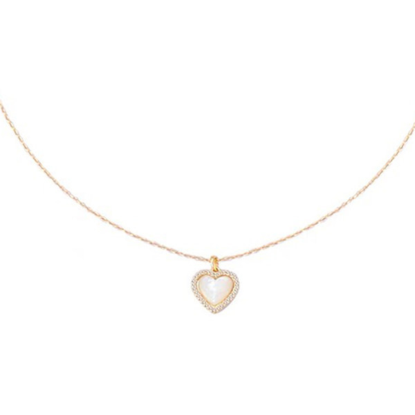 Moodne naiste kett südameripatsiga - kuldset värvi
