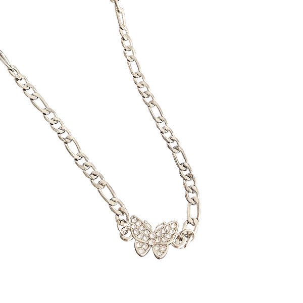 Ασημένια αλυσίδα με πεταλούδα