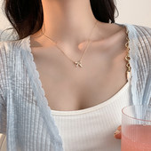 Γυναικείο κολιέ με κορδέλα και διακοσμητικές πέτρες